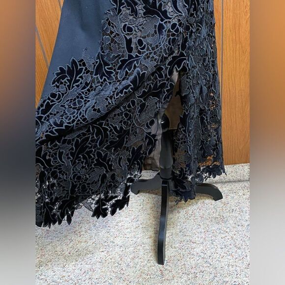 Oscar De La Renta Marbled Carnation Guipure Lace Inset Midi Dress size 0 - Picture 9 of 16